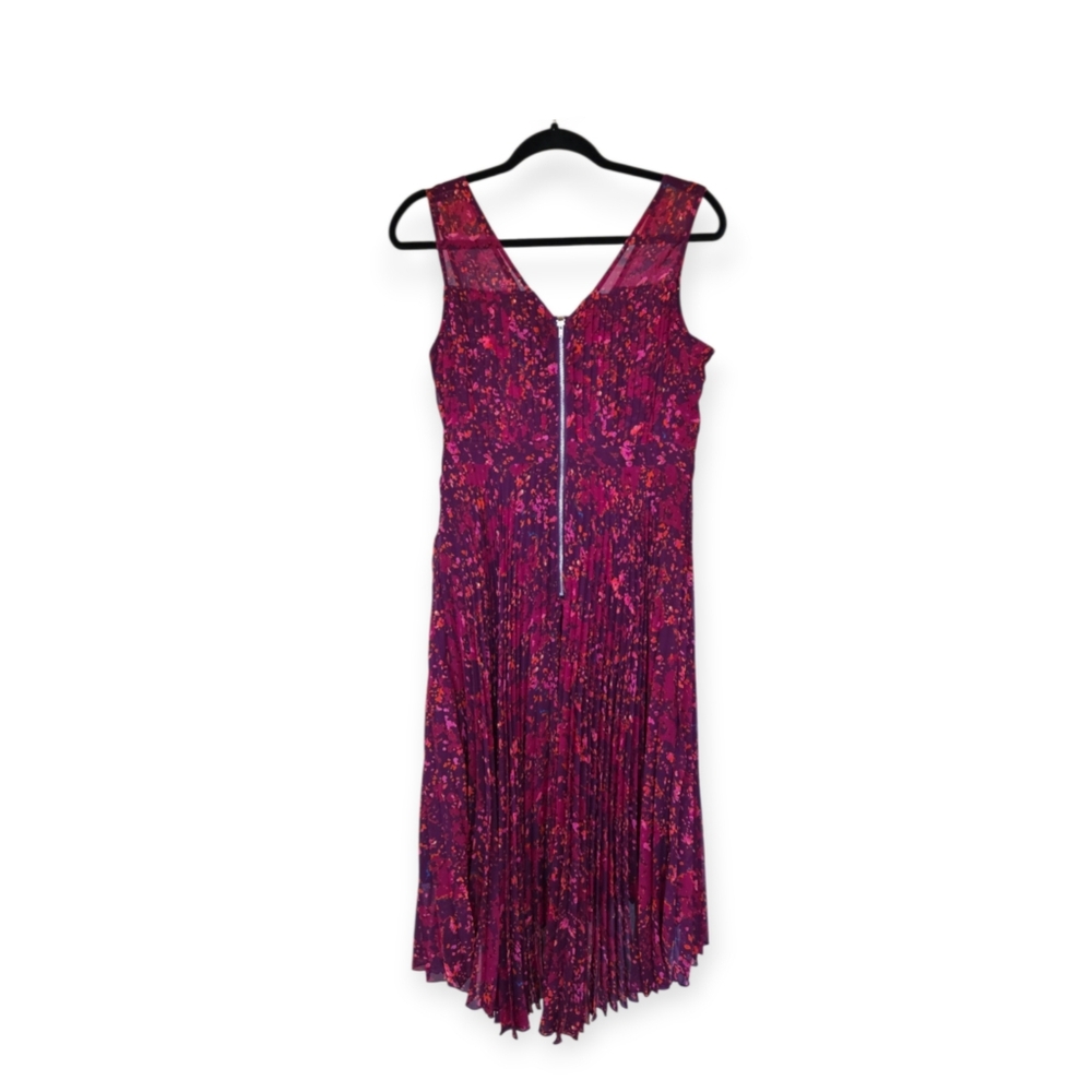 ANTHROPOLOGIE PLENTY BY TRACY REESE Evanthe Pleated Floral Hi-Low Dress Size 8 - Picture 4 of 12